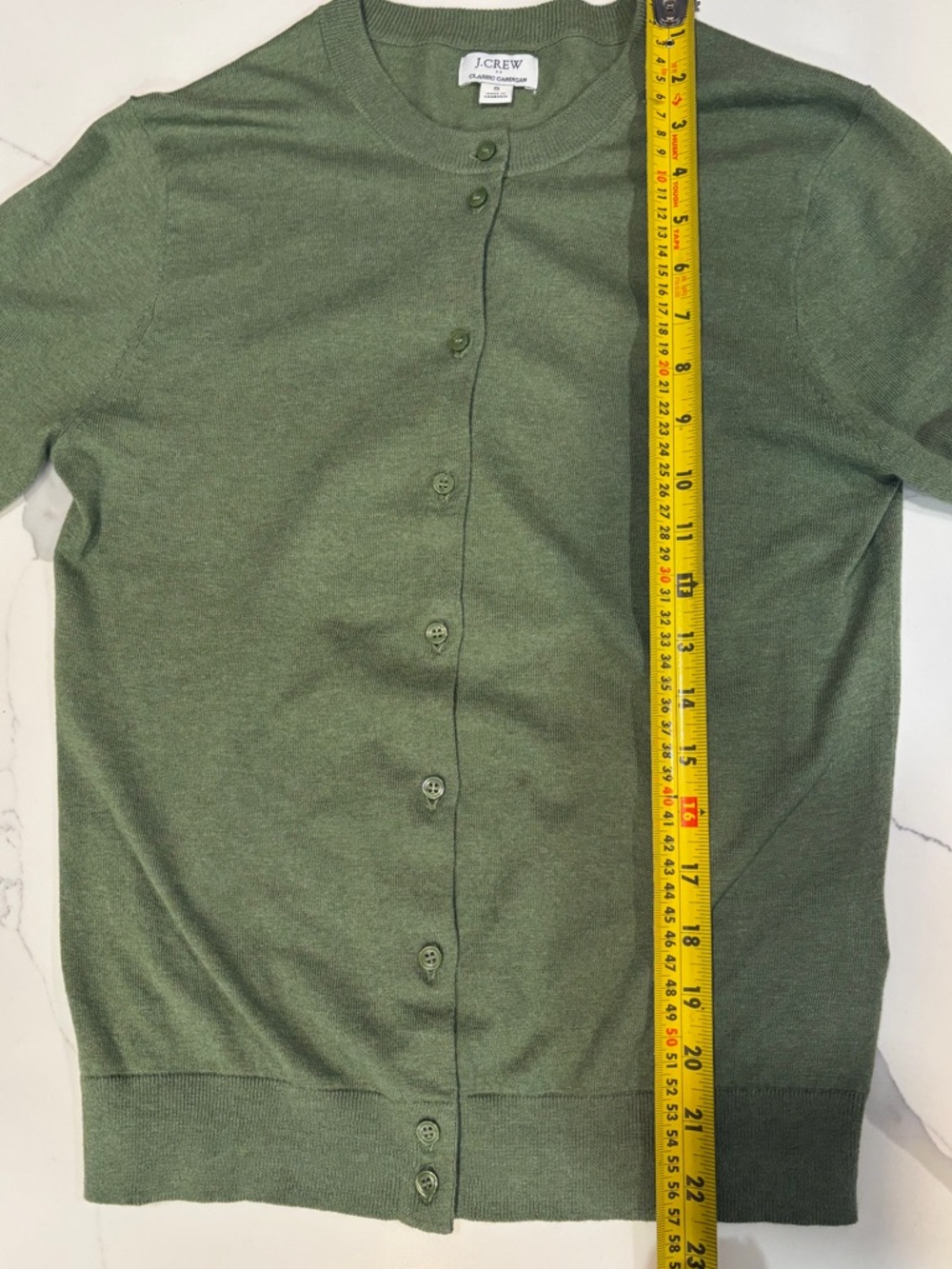 J. Crew classic cardigan Olive- Lightweight Knit - Picture 7 of 8